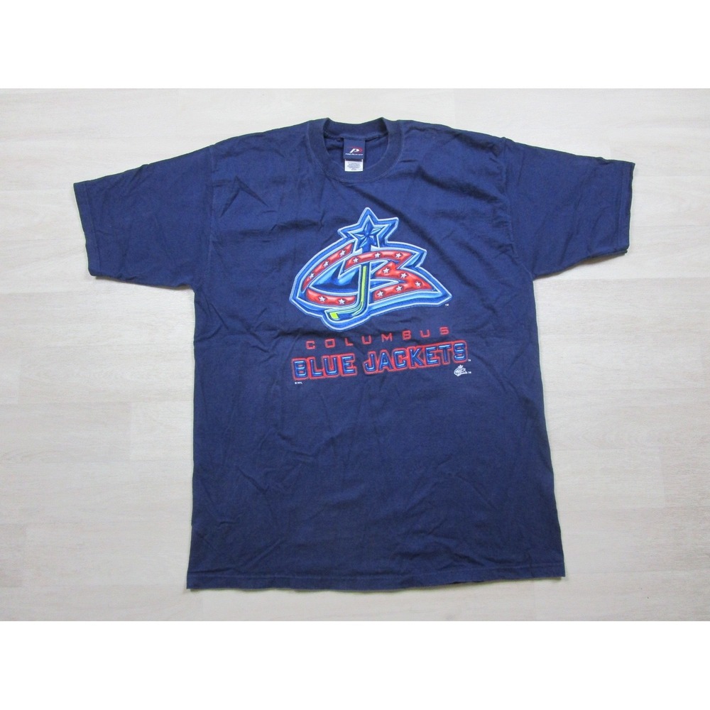 Vintage Y2K Columbus Blue Jackets T Shirt Mens (XL) NHL Hockey Pro Player